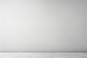 Poster - Clean empty white wall background with light wood flooring.