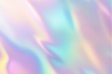 Poster - Soft pastel gradient with iridescent light reflections on a smooth surface background.