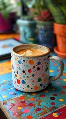 Wall Mural - Whimsical design coffee mug. AI generate illustration