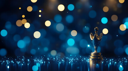 Wall Mural - A glamorous background of blue bokeh perfect for awards and celebrations. 