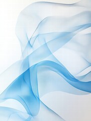 Poster - Abstract wind lines dance gracefully across a soft background in blue tones. Generative AI