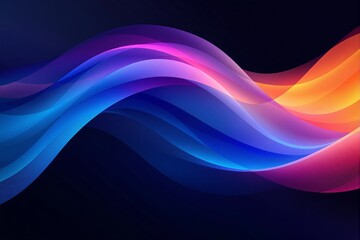 Poster - Abstract colorful wave pattern with vibrant gradient tones on dark background.