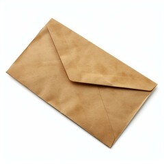 Poster - Studio shot of a closed brown envelope lying on a white background