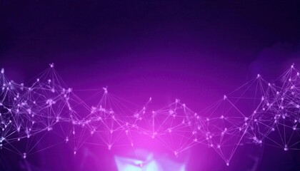 Poster - Abstract Purple Digital Wave with Glowing Network Mesh and Nodes Depicting Data Flow, Connectivity, and Futuristic Technology Applications