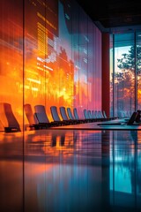 Aufkleber - Abstract Financial Harmony Surreal Office Reflections in South Korea