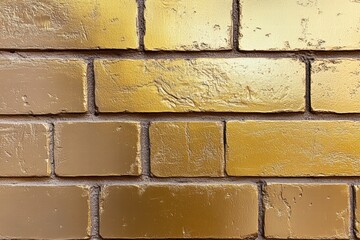 Poster - Gleaming Gold Brick Wall Textured Surface with a Luxurious Shine Perfect for Background or Artistic Use in Contemporary Design Projects