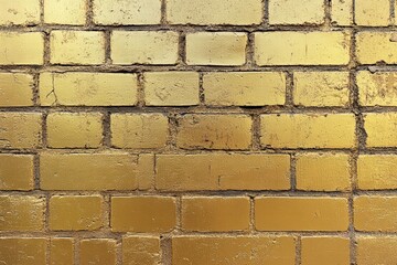 Poster - A Smooth Golden Brick Wall with a Textured Surface and Soft Lighting, Capturing a Unique Blend of Chaos and Order in a Stunning Visual Display