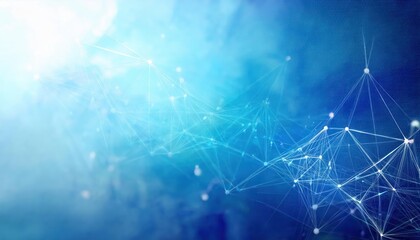 Aufkleber - Abstract Digital Network Connections with Blue Gradient Background Depicting Futuristic Data Flow, Innovation, and Communication