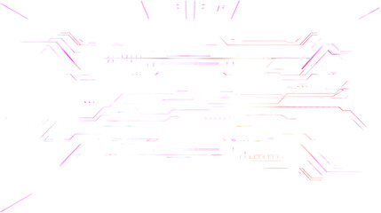 Poster - HUD Neon light line abstract, neon colors futuristic,. Sci-fi user interface for text boxes. isolated on a transparent background