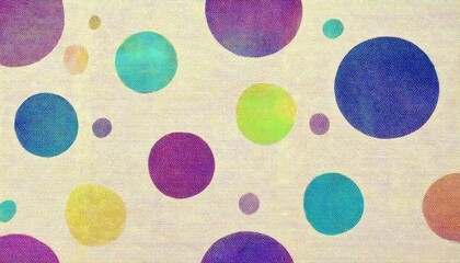 Aufkleber - Vibrant Multicolored Polka Dot Pattern on Light Textured Fabric Background for Modern Home Decor, DIY Crafts, and Party Themes

