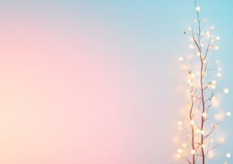 Poster - Festive Pastel Magic Soft Glowing Lights on Dreamy Gradient Background