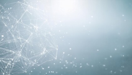 Poster - Futuristic digital network background with interconnected nodes and lines in abstract blue space, symbolizing connectivity and data flow