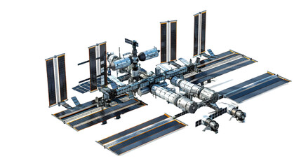 Wall Mural - International Space Station isolated on a transparent background