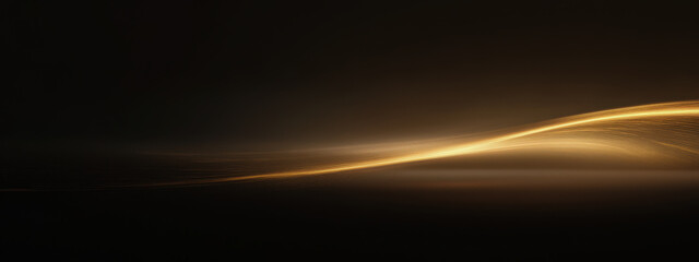 Wall Mural - A black background with a gold wave
