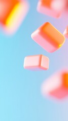 Aufkleber - Floating Pastel Geometric Shapes with Soft Gradient and Minimalist Abstract Design