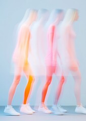 Aufkleber - Dynamic Motion Blur Pastel Movement Imagery of a Fashionable Woman