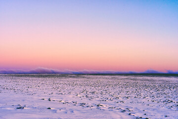 Wall Mural - Landscape of rural Toten, Norway, in January 2025.