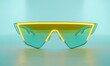 © Azril - Modern futuristic yellow-lit visor sunglasses.