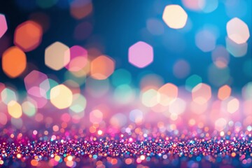 Poster - Abstract bokeh lights in vibrant colors on a sparkling background.