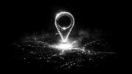 Glowing Location Pin: A Digital Navigation Concept
