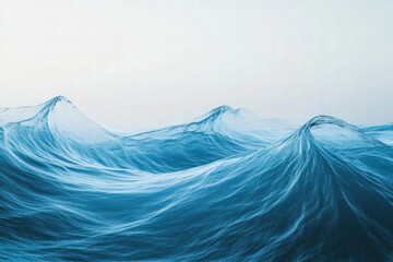 Poster - Abstract patterns of ocean waves create a serene and captivating coastal atmosphere during dawn. Generative AI