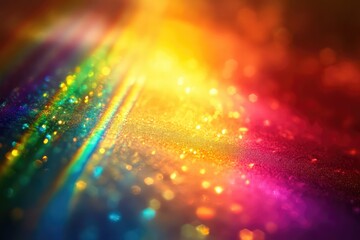 Poster - Soft-focus rainbow light refraction overlay, perfect for cinematic or abstract photography effects