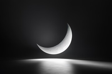 Wall Mural - 3d rendering of After the New Moon and before First Quarter Moon. crescent moon
