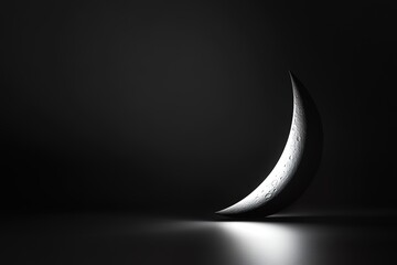 Wall Mural - 3d rendering of After the New Moon and before First Quarter Moon. crescent moon
