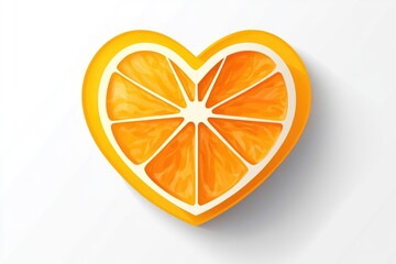 Wall Mural - Isolated Orange Heart Symbol in a Clean White Background for Valentineâ€™s Day Love Themes