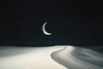 Wall Mural - The moon in the night sky in clouds 3D illustration
