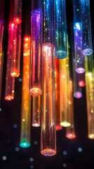 Poster - Vibrant display of colorful light tubes creating mesmerizing effect