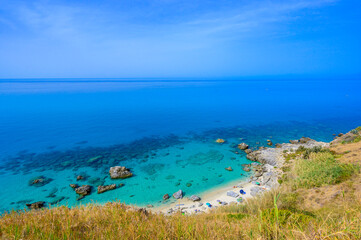 Spiaggia Michelino at Parghelia - Paradise white beach in Calabria at beautiful coast - close to  Tropea - travel destination in Italy