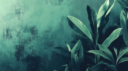Poster - Stylish green gradient with a distressed grainy finish, adding charm to digital art projects