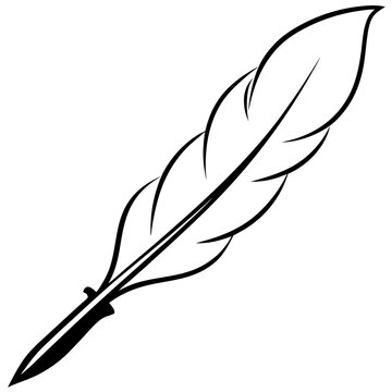 Abstract Quill Pen Line Art for Stationery