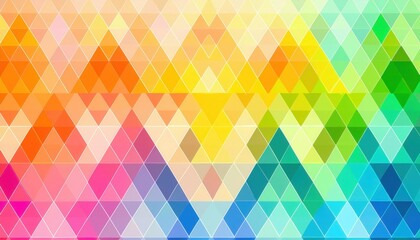 Aufkleber - Vibrant Triangular Gradient Pattern in Rainbow Colors Perfect for Digital Design, Web Banners, Abstract Art, or Creative Backdrops