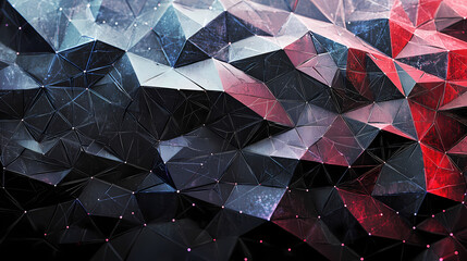 Poster - Vivid geometric patterns create a stunning visual tapestry with depth and contrast. Generative AI