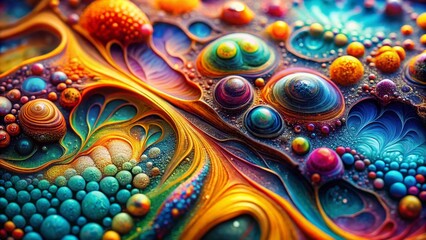 Poster - Abstract Art Macro Photography: Vibrant Color Explosions, Close-Up Details, 86 Series
