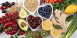 © Theerawat - A vibrant collection of fresh fruits, vegetables, and grains, showcasing a healthy and nutritious diet