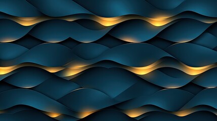 Poster - Flowing blue waves with glowing effects illuminate a dark background, providing a captivating visual experience for creative projects