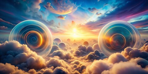 Poster - Abstract Circles and Clouds: High-Definition Stock Photo