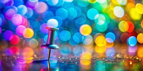 Poster - Abstract Colorful Background with Pin and Blue Light - Minimalist Stock Photo