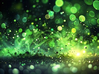 Poster - Abstract Green Black Bokeh Splash Artistic Background Image