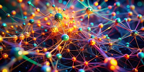 Poster - Abstract Neural Network Macro Photography: Intricate Connections & Nodes