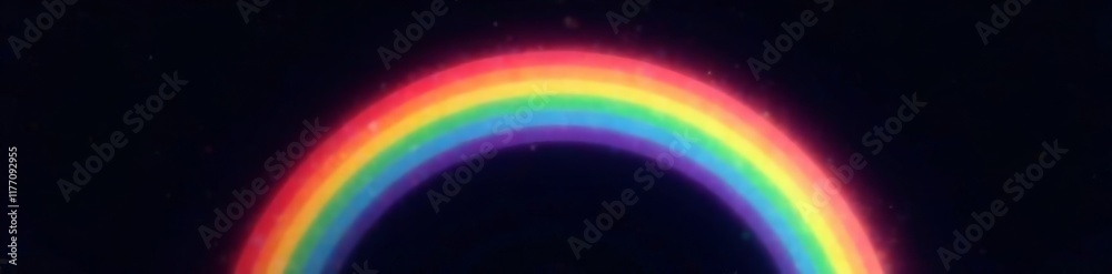 Rainbow isolated on black background with subtle gradient effect in ...