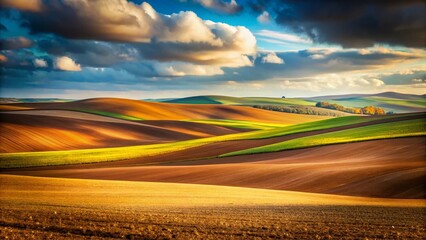 Poster - Abstract Panoramic Landscape:  Horizontally Oriented Minimalist Nature Scene