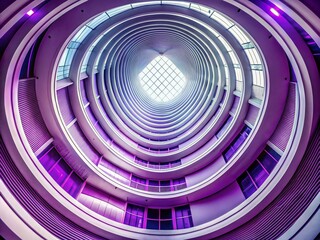 Poster - Abstract Purple Circle Lines Architectural Background - Modern Design