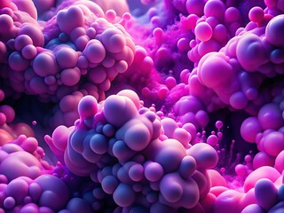 Poster - Abstract Purple Pink Blob Shapes Background, Modern Fluid Design, Rule of Thirds Composition