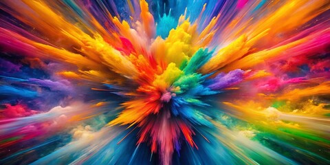 Poster - Abstract Rainbow Explosion: Vibrant Color Burst Photography