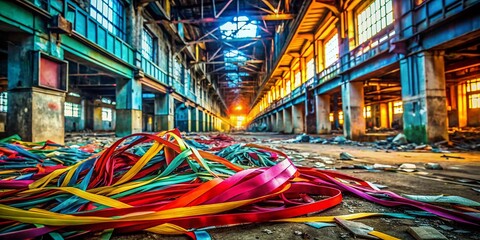 Poster - Abstract Urban Architecture: Geometric Ribbons in Cityscape