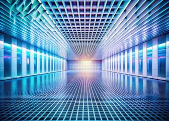 Poster - Abstract White Grid: Minimalist Geometric Macro Floor & Wall Background